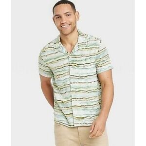 NEW Goodfellow & Co. Patterned Rayon Button Down Shirt